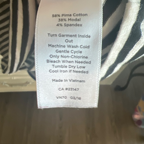 Talbots Stripe Prima Cotton Tank Woman’s Small - Picture 3 of 4